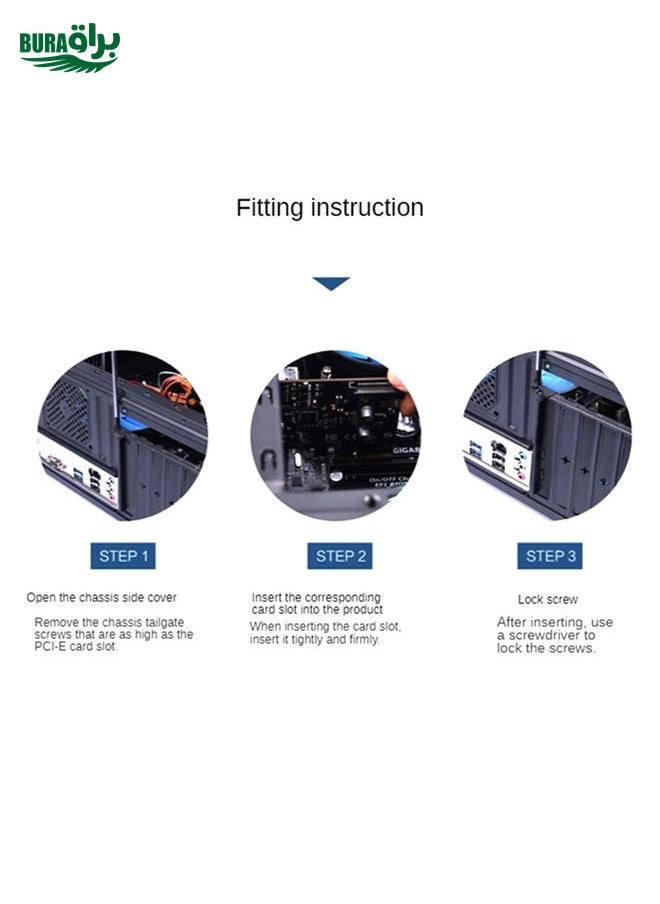 BURAQ - PCI-E 4X To  USB3.2 Gen2x2 Type-C 20Gbps SATA Expansion Card Asmedia ASM3242 Chip - Image 1