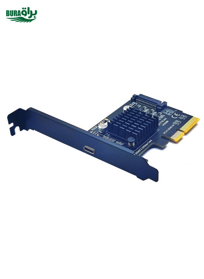 BURAQ PCI-E 4X To  USB3.2 Gen2x2 Type-C 20Gbps SATA Expansion Card Asmedia ASM3242 Chip  - Image 1