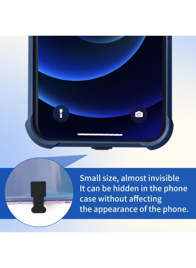 قابس غبار منفذ C، غطاء غبار USB-C، قابس شحن غبار الهاتف المحمول، واقي غبار سيليكون مع لاصق قابل للإزالة متوافق مع هاتف محمول، 6 كمبيوتر، أسود - Image 1