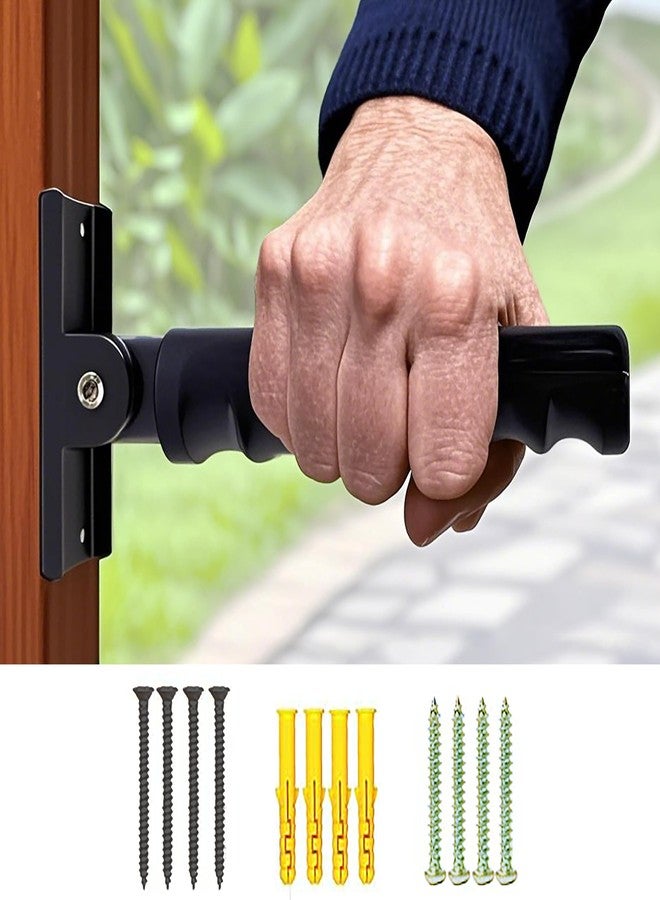 Ristpal Doorway Flip Up Grab Bar - 9" Auxiliary Support Grip Handle, 300 LBS Weight Capacity Stair Assist Handrail, Anti-Slip Design for Elderly Handicap, Easy Installation Home Safety Aid - Image 1