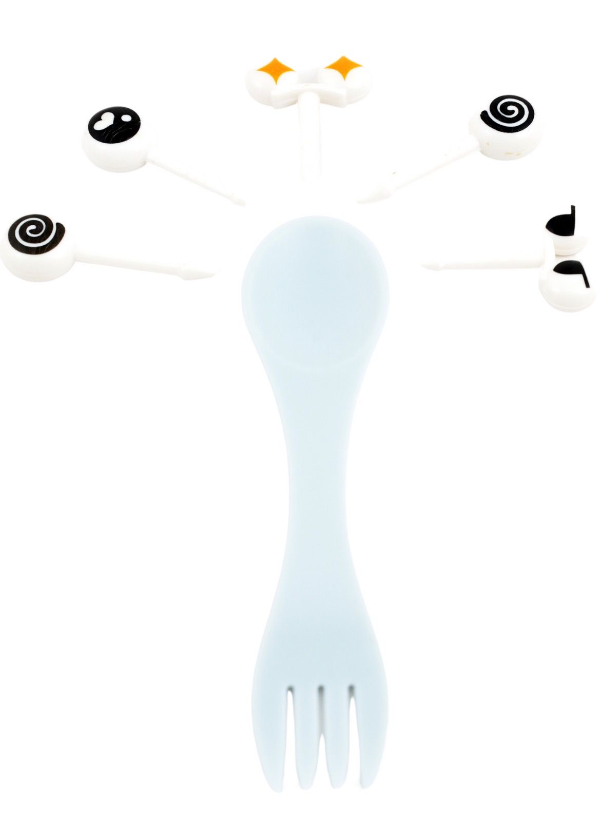 Tiny Wheel Sporks With 5 Picks - Blue