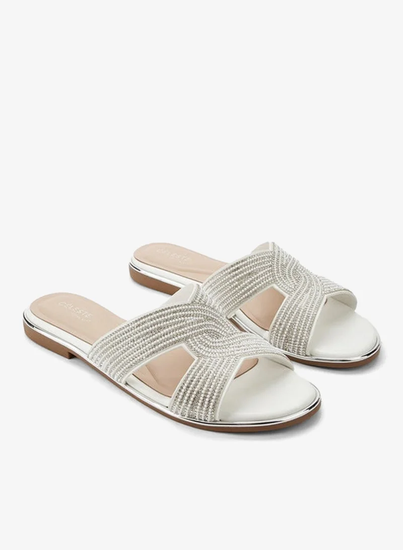 Celeste  Women Stone Embellished Slide Sandals for Women | Best Price UAE