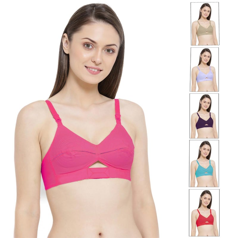 Rupa Softline Rupa Women Softline Chanderkiran Full Coverage, Non-Padded, Wireless Cotton Everyday Bra with Adjustable Straps, Pack of 6 Multicolour, Size_34 - Image 5