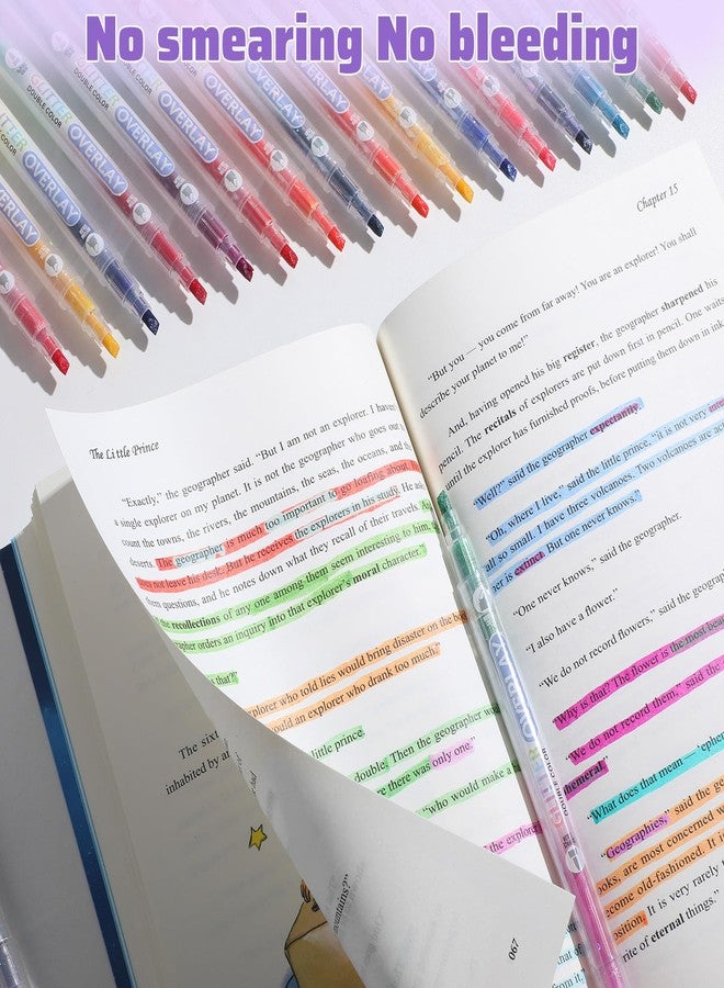 miikoul 24 Colors Dual Tip Highlighters Glitter Color Changing Highlighter Markers for Kids, Chisel and Bullet Tips Quick Dry Highlighter Pens for Bible Study, Adult Coloring, Easter Painting - Image 5