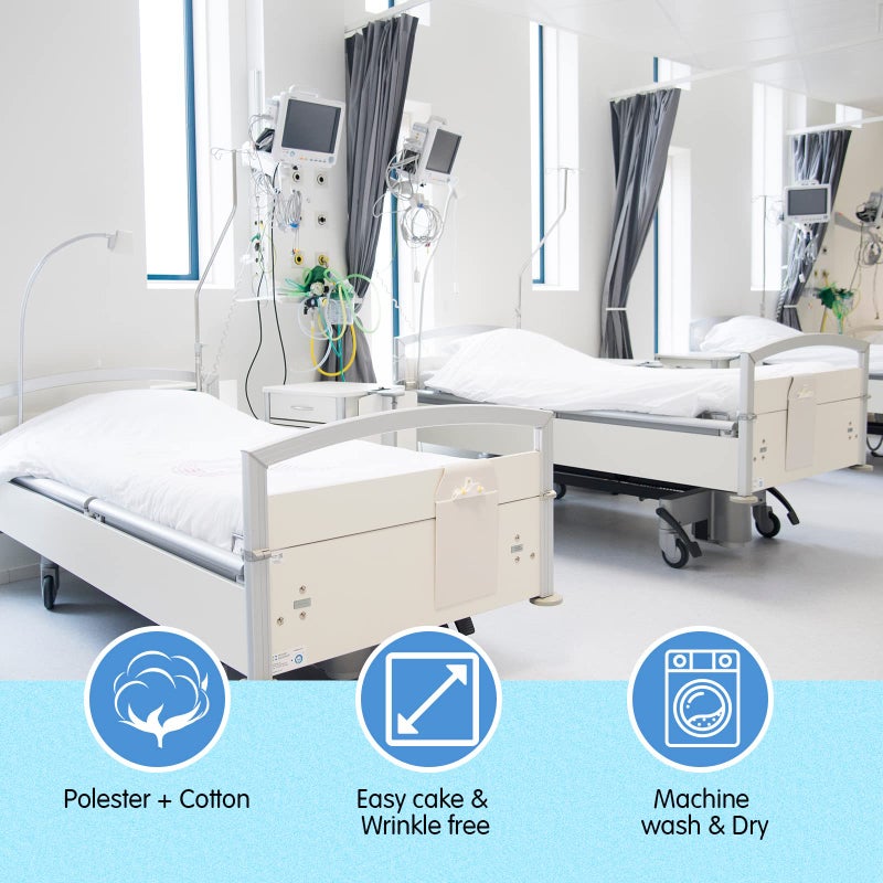 Moukeren 6 Pcs Hospital Bed Sheet Set Fitted Hospital Bed Sheets for Home and Hospital Bed Extra Long Sheet for Hospital Bed Included Sheet and Pillow Case (White) - Image 3