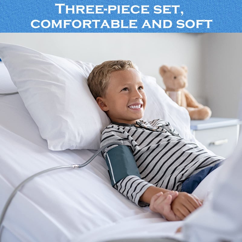 Moukeren 6 Pcs Hospital Bed Sheet Set Fitted Hospital Bed Sheets for Home and Hospital Bed Extra Long Sheet for Hospital Bed Included Sheet and Pillow Case (White) - Image 5