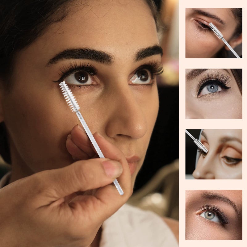 Tbestmax 300 Pcs Disposable Mascara Wands, Crystal Spoolies Brush for Eyelash Extensions, Spooly Eyelash Eyebrow Brushes Lash Wand Applicator Makeup Kits (White) - Image 5