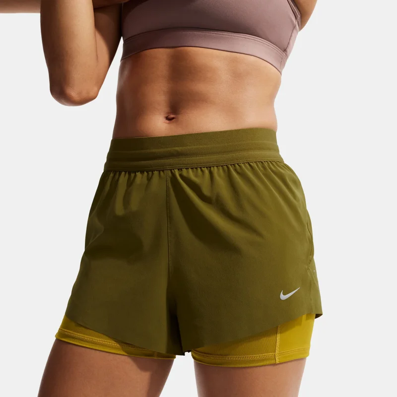 Nike Green Women's Swift Dri-FIT 2-in-1 Running Shorts for Women | Best Price UAE