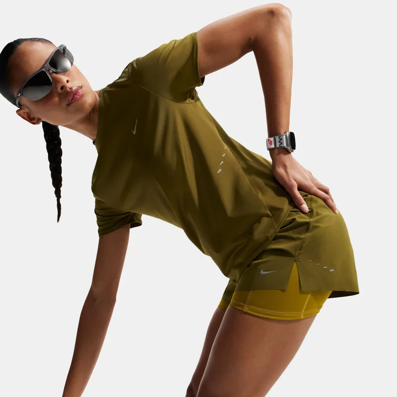 Nike Green Women's Swift Dri-FIT 2-in-1 Running Shorts for Women | Best Price UAE
