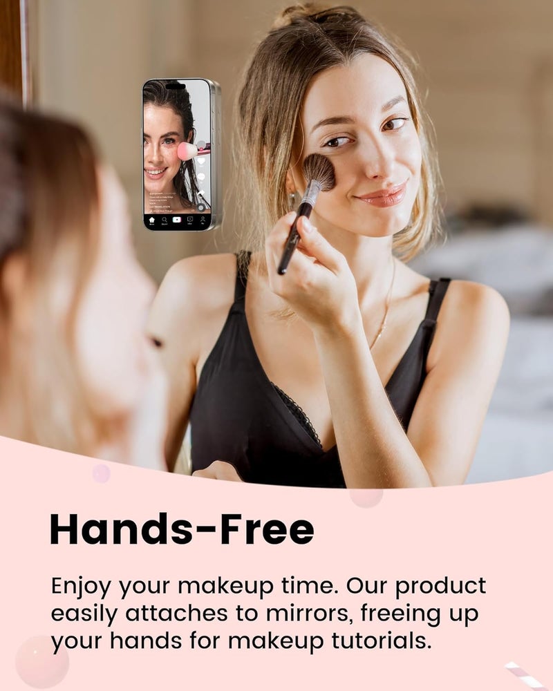 Bold Byte حامل هاتف بملصق | غلاف هاتف بملصق، وسادات لاصقة من السيليكون غير قابلة للانزلاق، حامل متعدد الاستخدامات بدون استخدام اليدين لصور السيلفي، الفيديوهات، الاستحمام، لوحة القيادة في السيارة (أصفر) - Image 5