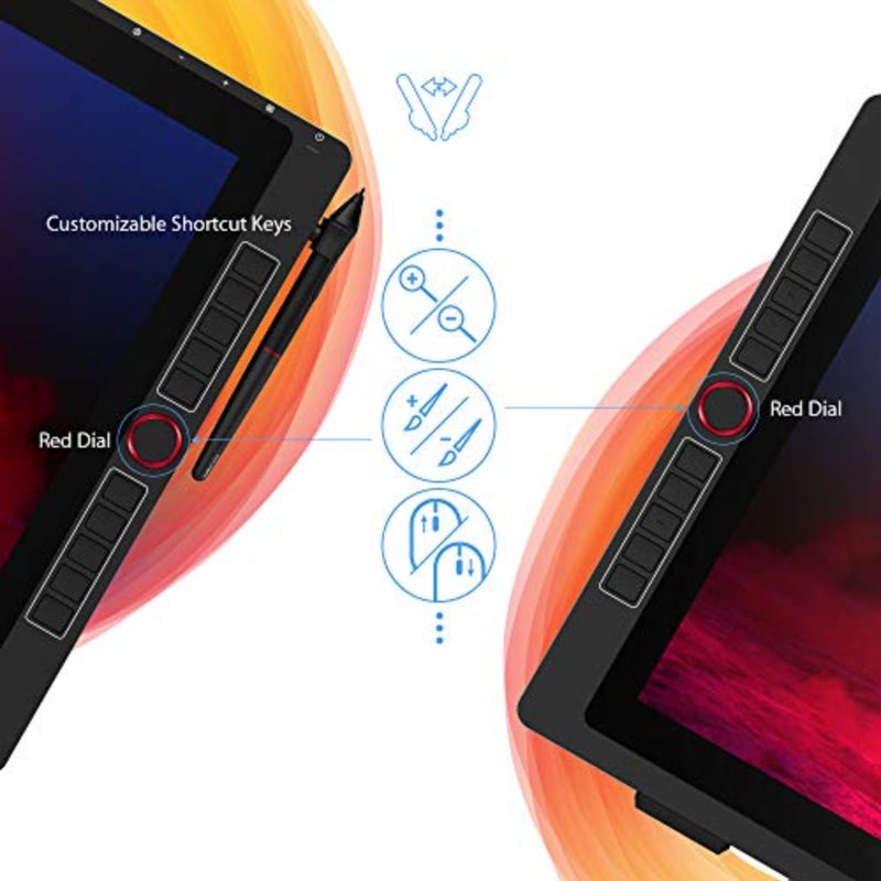 شاشة رسومية للفن الرقمي: جهاز لوحي XP-PEN 22R Pro مقاس 21.5 بوصة مزود بعجلات قرص أحمر و20 مفتاحًا سريعًا وقلمًا خاليًا من البطاريات ودعم الإمالة و88 NTSC وAdobe RGB 90 وsRGB 120 - Image 5