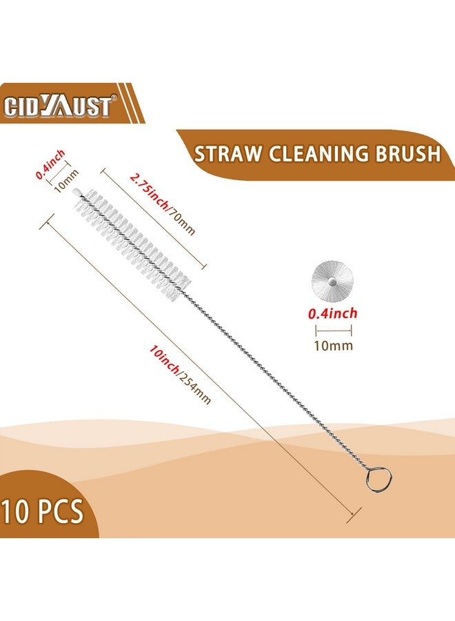CIDYAUST Straw Cleaner Brush Extend 10-Inch, Straw Brush with Premium PA6 Nylon Bristles for Reusable Straws,Baby Bottles, Sippy Cups & Sport Water Bottles,10-Pack. - Image 2