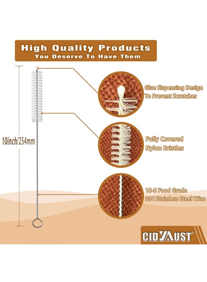 CIDYAUST Straw Cleaner Brush Extend 10-Inch, Straw Brush with Premium PA6 Nylon Bristles for Reusable Straws,Baby Bottles, Sippy Cups & Sport Water Bottles,10-Pack. - Image 3