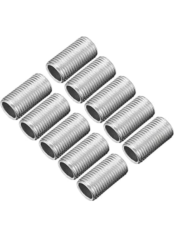 Uxcell Zinc Plated Lamp Pipe M10 20Mm Length 1Mm Pitch All Threaded 10Pcs
