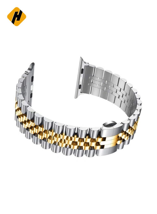 HuHa Replacement Band Compatible with Apple Watch 45mm / 44mm / 42mm, Stainless Steel Solid Strap Metal Bracelet for Apple Watch Series 7/6/5/4/3/2/SE  - Image 3