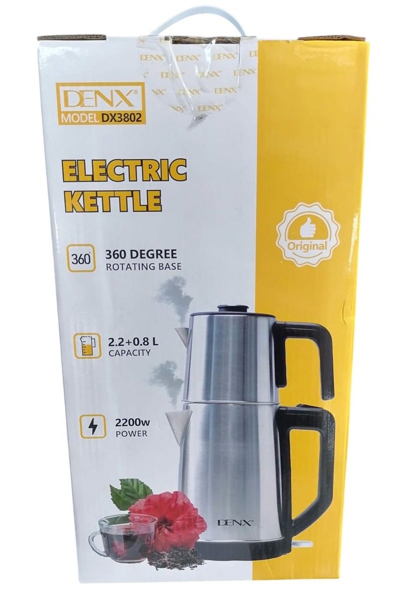 Denx 2200W 2.2L+0.8L Dual Capacity Stainless Steel Electric Kettle - Image 1
