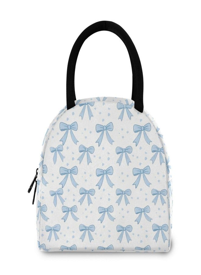 KEEPREAL Blue Bows Insulated Lunch Bag for Women & Men - Waterproof Reusable Cooler Tote for Work, Picnic, Beach or Travel Lunch Box#545 - Image 3