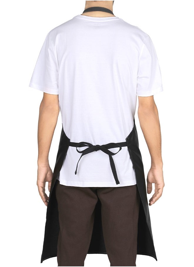 YANEK YANEK Unisex Waterproof Leather Chef Apron with Pockets | Leather Apron–Professional Heavy-duty for Home, Kitchen, BBQ, Coffee Shop | 2 Pockets, Adjustable Strap  - Image 2