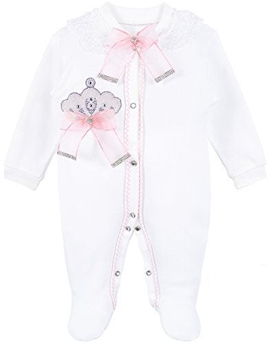 Lilax Baby Girl Jewels Crown Layette 3 Piece Gift Set 0-3 Months Pink - Image 2