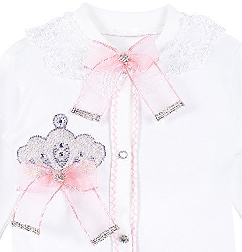 Lilax Baby Girl Jewels Crown Layette 3 Piece Gift Set 0-3 Months Pink - Image 4