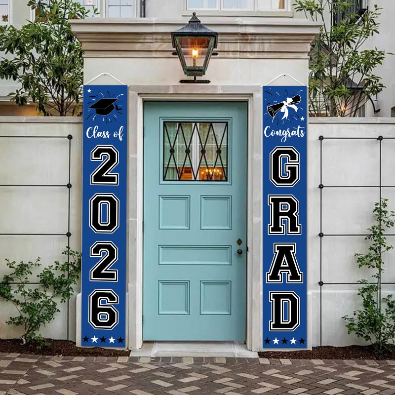 Gredeit Graduation Decorations Class of 2026 Hanging Grad Banner, Graduation Decorations Class of 2026 for Any Schools or Grades (blue) - Image 4