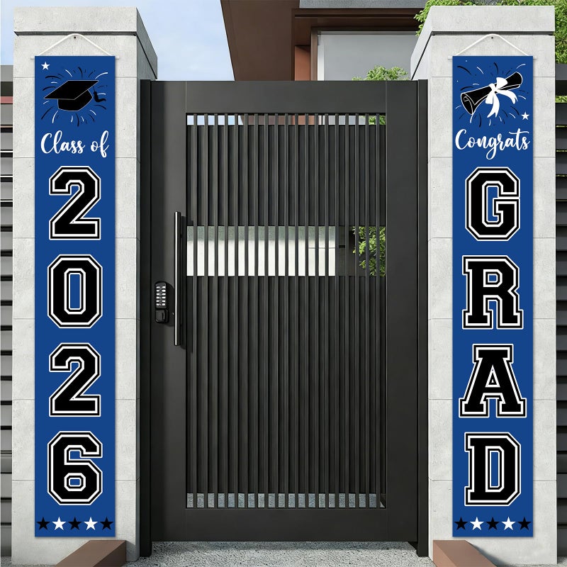 Gredeit Graduation Decorations Class of 2026 Hanging Grad Banner, Graduation Decorations Class of 2026 for Any Schools or Grades (blue) - Image 1