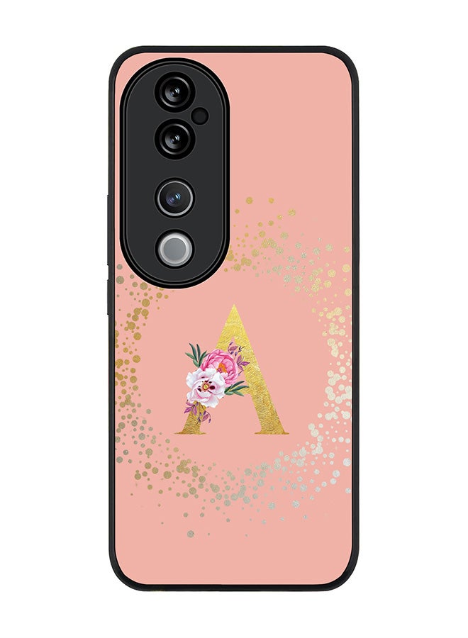 Stylizedd For vivo V40 5G /vivo V40 Pro Case,Slim fit Camera Protection, Shockproof Thin Phone cover - Custom Monogram Floral - A (Rose Pink ) - Image 1