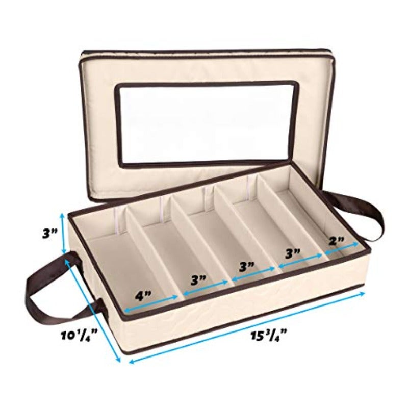 Flatware Case - Durable 5 Compartment Silverware Container Box with Removable Lid and Easy to Carry Handles - Large Capacity Keeps Your Cutlery Organized and Protected - Image 4
