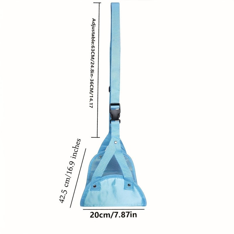 Light Blue Travel Airplane Footrest Hammock Portable Adjustable Travel Harness Lightweight 42.5x20cm - Image 4