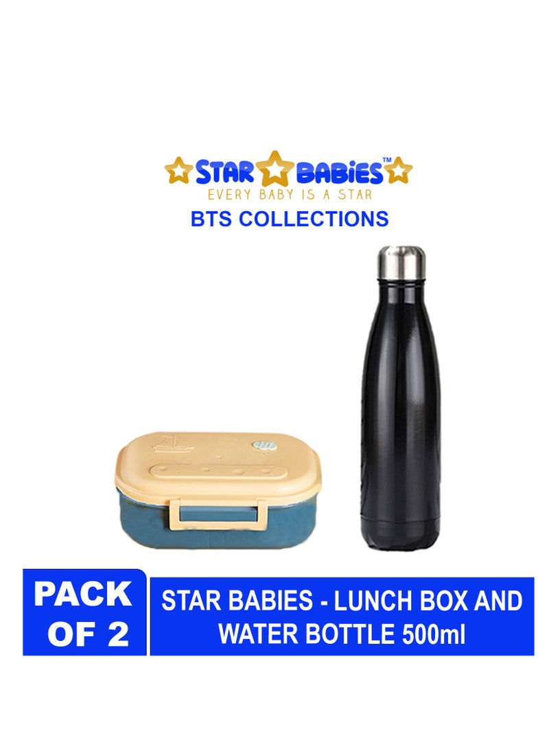 STAR BABiES Star Babies BTS Collections - Double Layer Stainless Steel Vacuum Insulated Water Bottle Cola Shape Bottle Keep 12 Hours Cold & Hot Reusable Metal Leak-Proof Sports Flask 500ml, Double Layer  Lunch Box BPA Free - Pack of 2 - Multicolor - Image 2