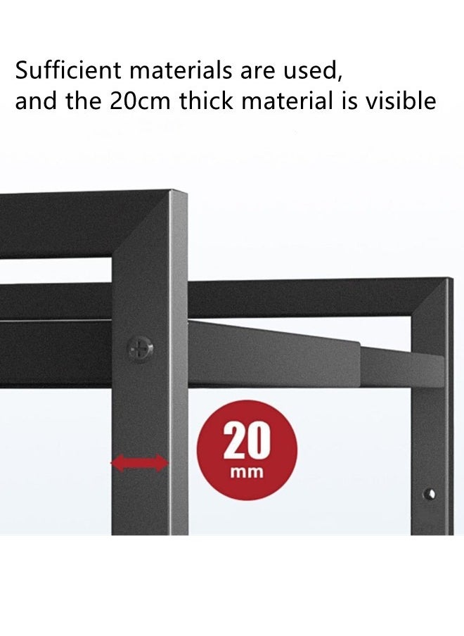 Extendable Microwave Oven Rack,Expandable Horizontal Extension Microwave Shelf Toaster Oven Stand Rice Cooker Stand Kitchen Counter Top Organizer 2-tier with 6 Hooks