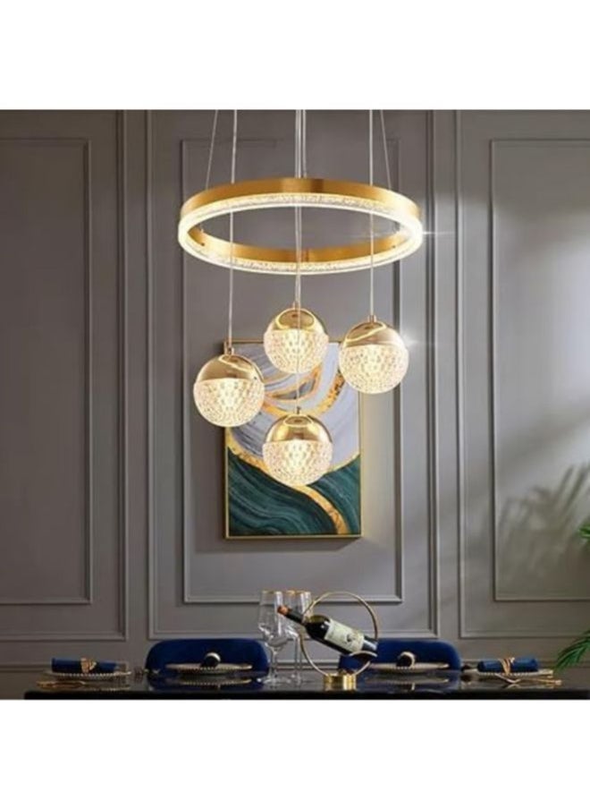 A F N Lighting A F N LIGHTINGS AFN LED Golden 4 Light Pendant Chandelier Light Modern LED Chandelier For Dining Living Room Hanging suspension luminaire Chandeliers - Warm White  - Image 2