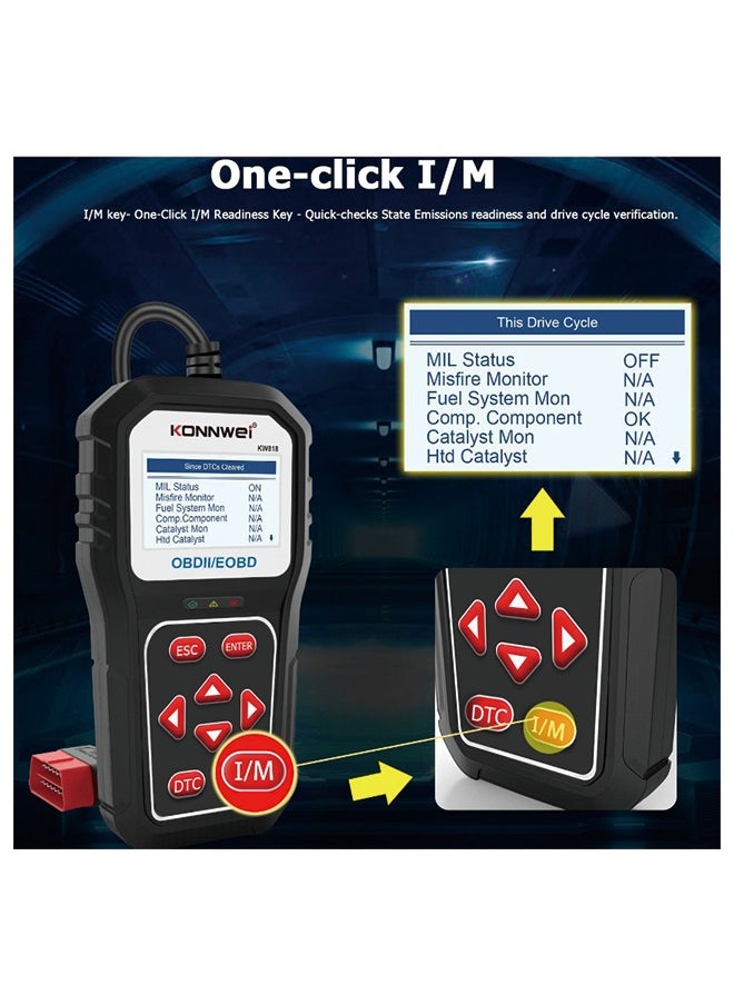 كونوي KONNWEI KW818 obd2 الماسح الضوئي لقارئ رمز خطأ السيارة  - Image 2