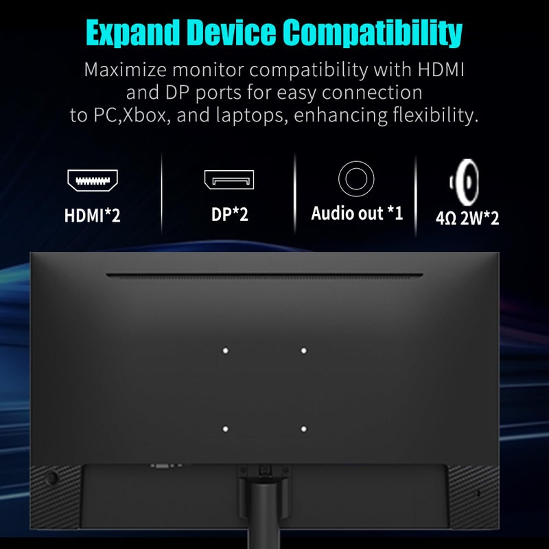 Viewedge 27 inch Gaming Monitor 240 Hz 1ms FHD 1920x1080 Computer Monitor, 110% sRGB HDR10 HDMI x 2 & DP x 2 Port, Built-in Speakers, Support Freesync and Wall Mount - Image 5