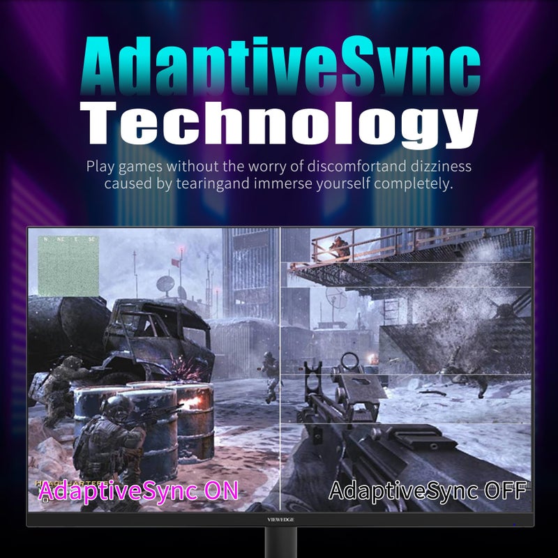 Viewedge 27 inch Gaming Monitor 240 Hz 1ms FHD 1920x1080 Computer Monitor, 110% sRGB HDR10 HDMI x 2 & DP x 2 Port, Built-in Speakers, Support Freesync and Wall Mount - Image 3