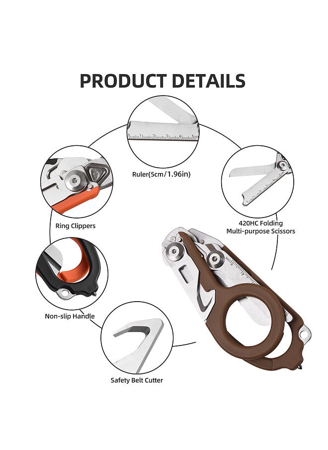Generic - Trauma Shear Multi functional Pliers Tool Outdoor Camping Tools Emergency Shears Ruler Band Cutter Glass Breaker Folding Scissors Non-slip Grip - Image 1