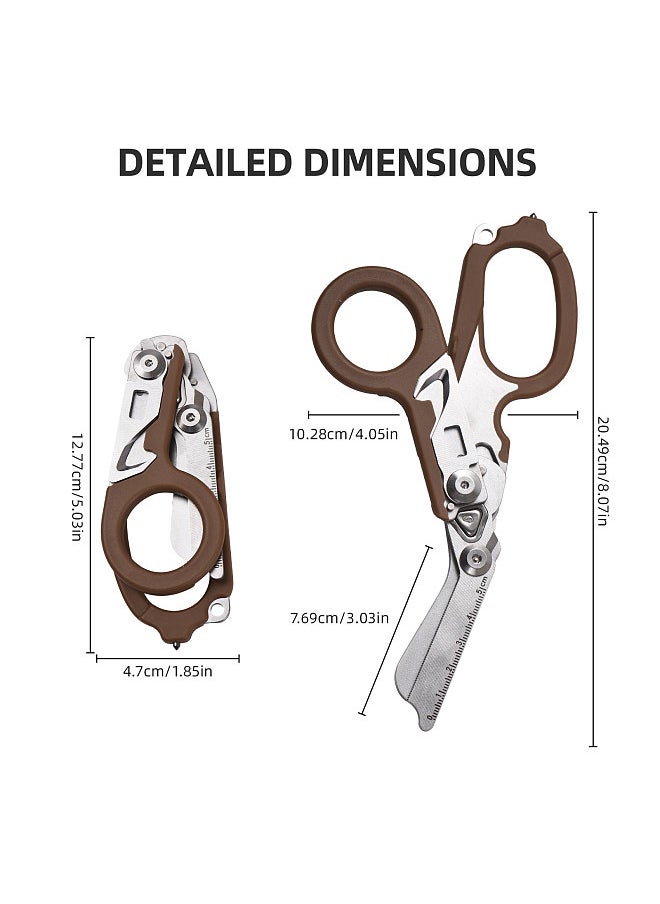 Generic Trauma Shear Multi functional Pliers Tool Outdoor Camping Tools Emergency Shears Ruler Band Cutter Glass Breaker Folding Scissors Non-slip Grip  - Image 5
