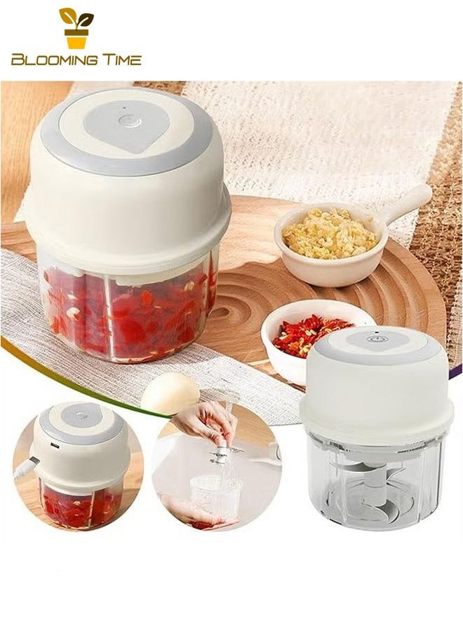 BLOOMING TIME Garlic Masher Wireless Mini Home Garlic Press Auxiliary Food Processor Electric Garlic Masher Portable Garlic Masher - Image 1