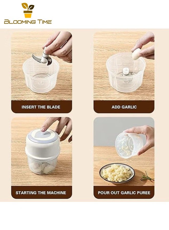BLOOMING TIME Garlic Masher Wireless Mini Home Garlic Press Auxiliary Food Processor Electric Garlic Masher Portable Garlic Masher - Image 4
