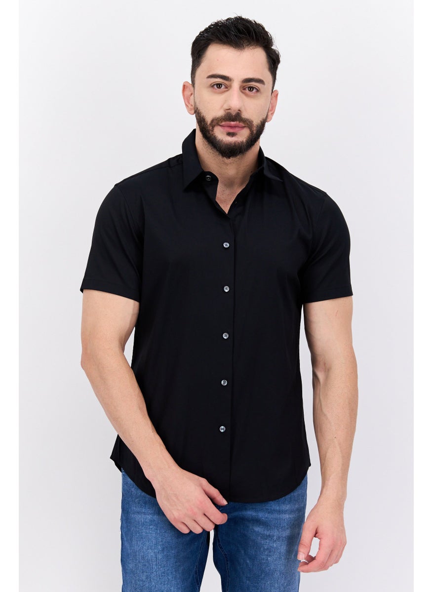 Men Tailored Fit Short Sleeves Plain Casual Shirt, Black - pzsku/ZC865C3908AFCDFE20D24Z/45/_/1732871607/3a01af83-4d96-44bc-af38-8374e6a46b68