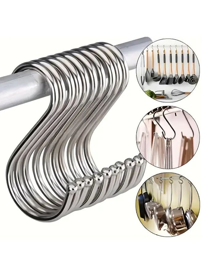 10pcs S Size Heavy Duty S Hooks Thickened Rust Resistant Multi Functional Metal Hooks - Image 2
