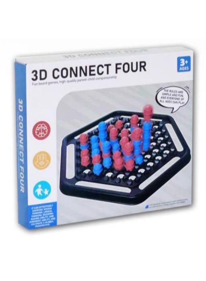 3D Connect Four Strategy Board Game – Four in a Row Educational Family Game for Kids & Adults – Ages 3+