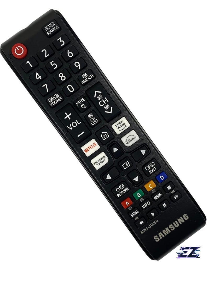 PopZa BN59-01315N Remote Control for Samsung Smart TVs Includes Netflix, Disney Plus, Prime Video Shortcuts, Samsung TV UN43TU7000F, UN50TU7000F, UN55TU7000F, UN43RU7100, UN43RU7200 with battery - Image 2