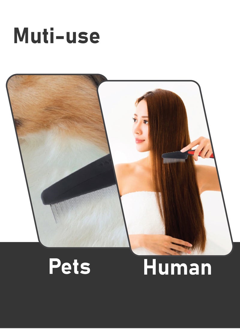 TRENZ - Lice Combs, Stainless Steel Fine Tooth Comb Lice Comb Professional Head Lice Nit Removal Hair Comb for Kids Adults Pets Dog Long/Short Hair - Image 1