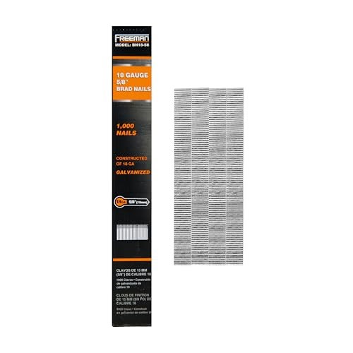 Freeman 18-Gauge 5/8" Glue Collated Galvanized Brad Nails – 1,000 Count – For Thick Trim, Moulding, and Baseboards – Compatible with 18 GA Brad Nailers - Image 1
