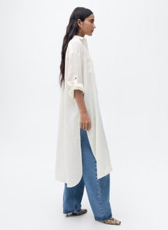 MANGO Casual Linen Long Shirt  - Image 3