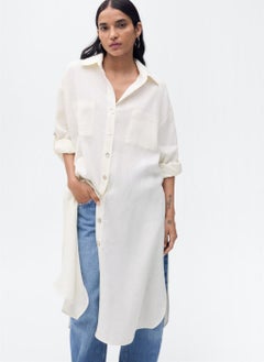 MANGO Casual Linen Long Shirt  - Image 5