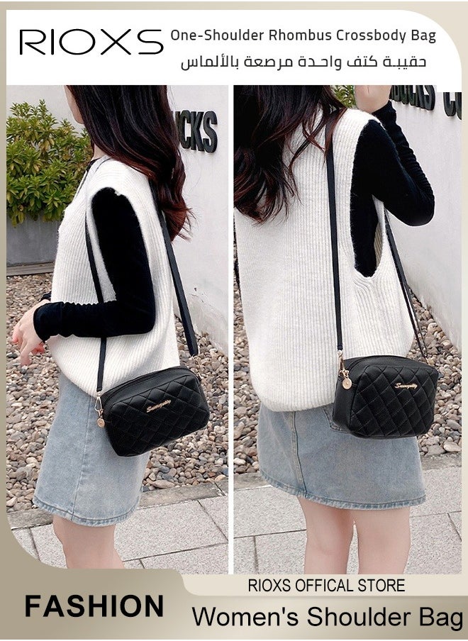 RIOXS Women Quilted Crossbody Bag Small Trendy Design Crossbody Bags for Women Purses Fashion Leather Lightweight Handbags Shoulder Bag  - Image 5