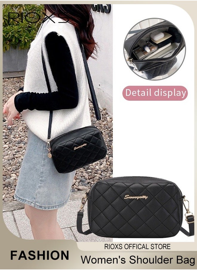 RIOXS Women Quilted Crossbody Bag Small Trendy Design Crossbody Bags for Women Purses Fashion Leather Lightweight Handbags Shoulder Bag  - Image 2