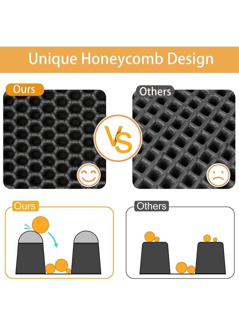 Cat Litter Mat, 45x60cm Litter Trapping Mat for Cat Sand Litter Box Honeycomb Double Layer Design Waterproof Litter Mat Easier to Clean, Washable Pet Bed, BLACK - Image 4